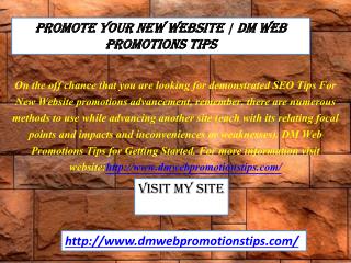 Promote Your New Website | DM Web Promotions Tips