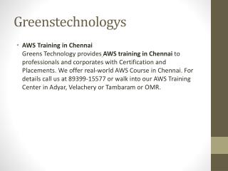 AWS Training in Chennai| Best AWS Institute