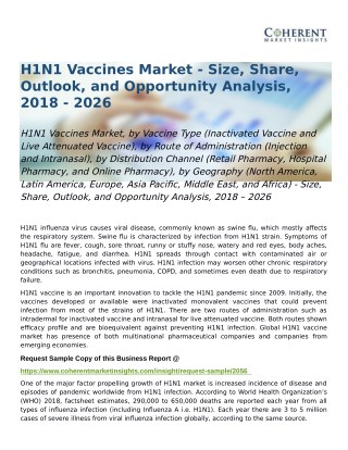 H1N1 Vaccines Market Opportunity Analysis, 2018 â€“ 2026