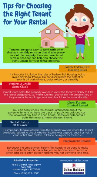 Tips for Choosing the Right Tenant for Your Rental