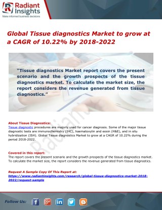 Global Tissue diagnostics Market to grow at a CAGR of 10.22% by 2018-2022