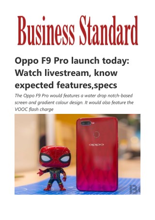 Oppo F9 Pro launch today