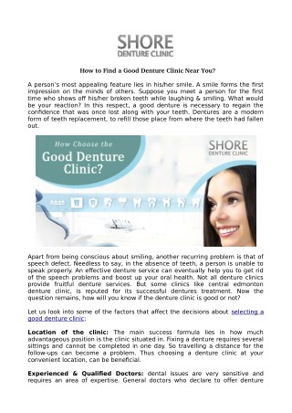 How to Find a Good Denture Clinic Near You?