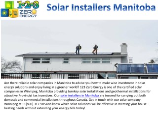 Reliable Solar Installers in Manitoba