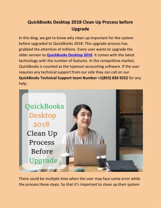 QuickBooks Desktop 2018 Clean Up Process before Upgrade