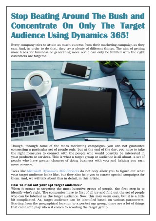 Target Audience Using Dynamics 365