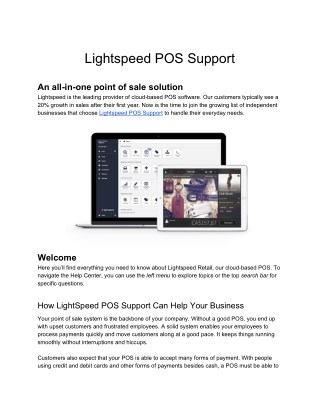 PosTechie's Lightspeed POS Support Call 18009350532