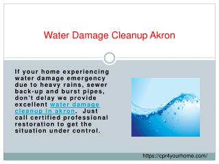 Water Damage Cleanup Akron