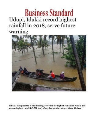 Udupi, Idukki record highest rainfall in 2018, serve future warning