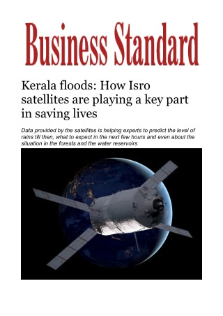 How Isro satellites are playing a key part in saving lives