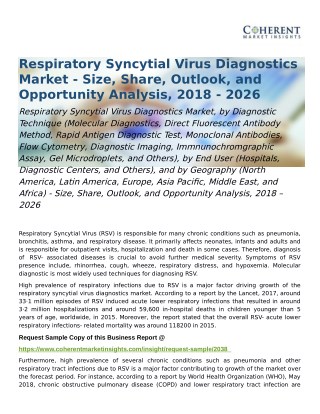 Respiratory Syncytial Virus Diagnostics Market Opportunity Analysis, 2018 â€“ 2026