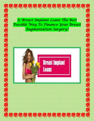 Breast Implant Loans: Finance your Breast Augmentation Surgery