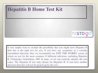 Hepatitis B Home Test Kit