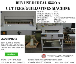 Buy Used Ideal 6550 A Cutters/Guillotines Machine