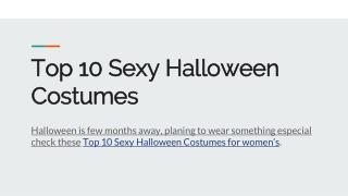Top 10 Sexy Halloween Costumes