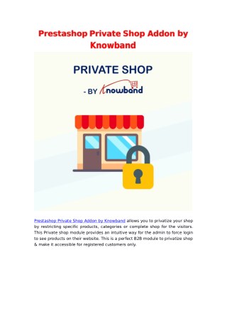 Mandate user registration on your website using Prestashop Private Shop Addon | Knowband