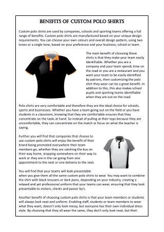 Benefits of Custom Polo Shirts