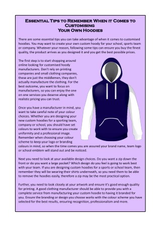 Essential Tips to Remember When it Comes to Customising Your Own Hoodies