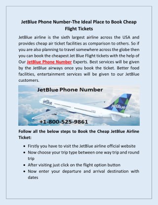 Books Cheap Flight Tickets With JetBlue Phone Number