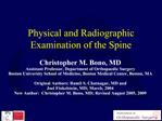 Physical and Radiographic Examination of the Spine
