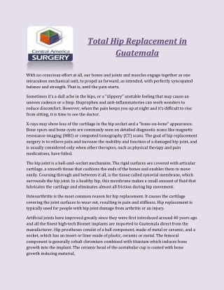 Total Hip Replacement in Guatemala