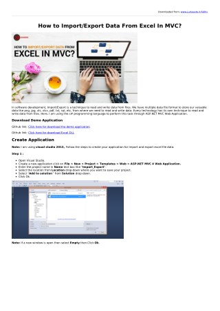 How to Import/Export Data From Excel In MVC?