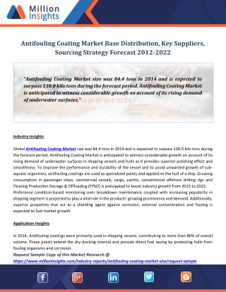 Antifouling Coating Market Base Distribution, Key Suppliers, Sourcing Strategy Forecast 2012-2022