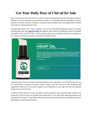 Get Your Daily Dose of Cbd oil for Sale | Liposomal CBD