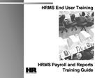 HRMS End User Training