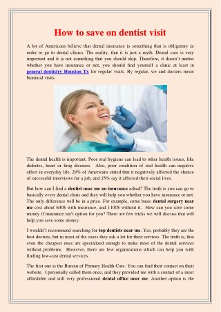 How to save on dentist visit