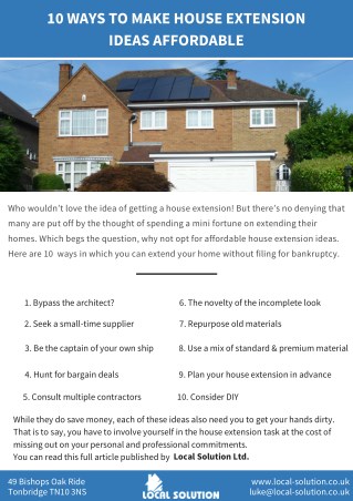 10 Ways to Make House Extension Ideas Affordable