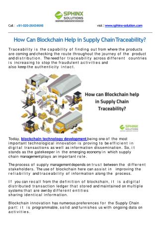 How can Blockchain Help in Supply Chain Traceability?