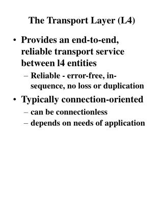 The Transport Layer (L4)