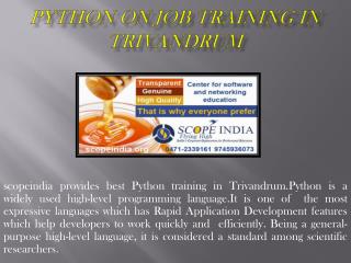 Python on job training in Trivandrum