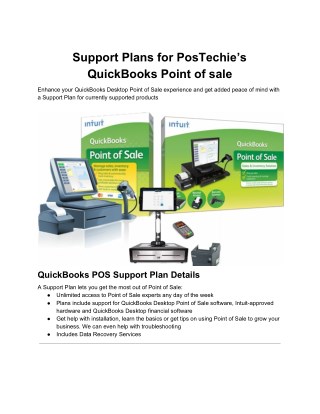 PosTechieâ€™s Best & Less Support Plans for QuickBooks Point of sale