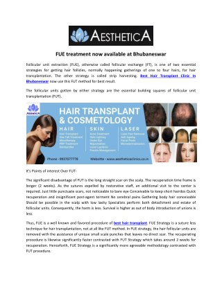 Fue treatment now available at bhubaneswar