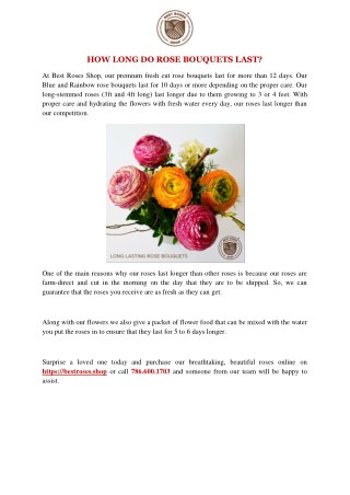 Ppt How Long Do Rose Bouquets Last Point Presentation Id Section