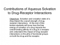 Contributions of Aqueous Solvation to Drug-Receptor Interactions