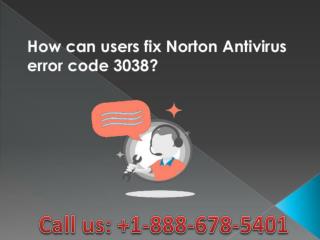 Call 1-888-678-5401 Easily fix norton antivirus error 3038