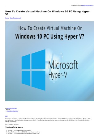 How To Create Virtual Machine On Windows 10 PC Using Hyper V?