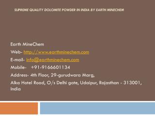 Supreme Quality Dolomite Powder in India by Earth MineChem