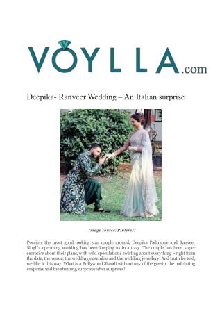 Deepika- Ranveer Wedding â€“ An Italian surprise