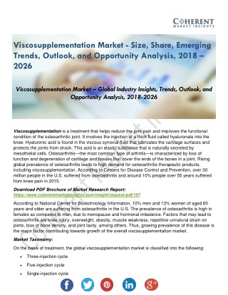 Viscosupplementation Industry Analysis by Sales, Revenue, Production and Consumption from 2018-2026