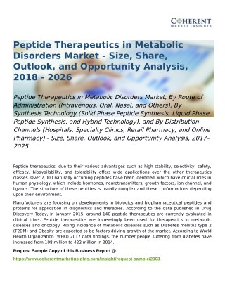 Peptide Therapeutics in Metabolic Disorders Market Opportunity Analysis, 2017â€“2025