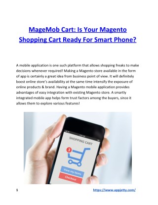 MageMob Cart: Is Your Magento Shopping Cart Ready For Smart Phone?