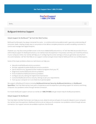 Technical Support for Bullguard Antivirus