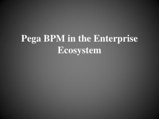 Pega BPM in the Enterprise Ecosystem