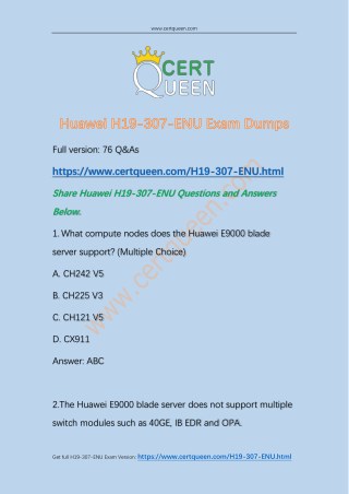 Passed H19-307 Exam with Updated H19-307-ENU Dumps