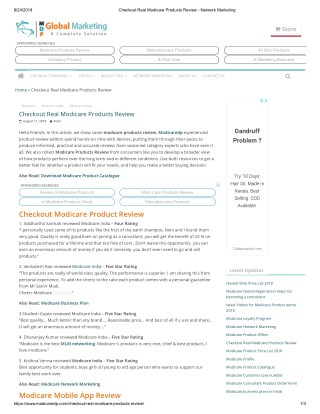 Checkout Real Modicare Products Review - Network Marketing