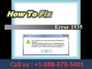 Call 1-888-678-5401 Five Easy Steps to fix microsoft office error 1935